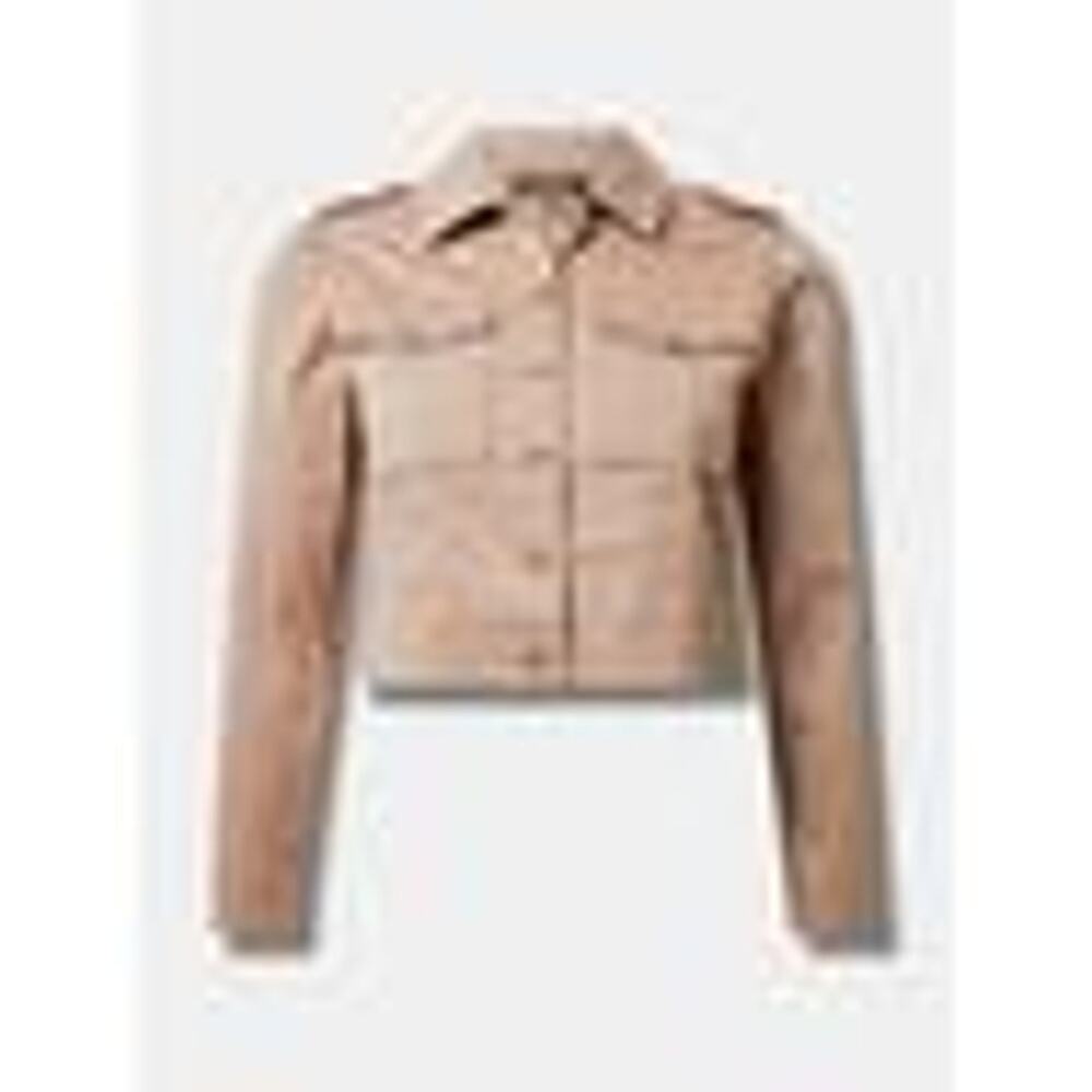 NWT Torrid Lightweight Twill Army Trucker Jacket in Stucco Women's Size 4x - Picture 3 of 8